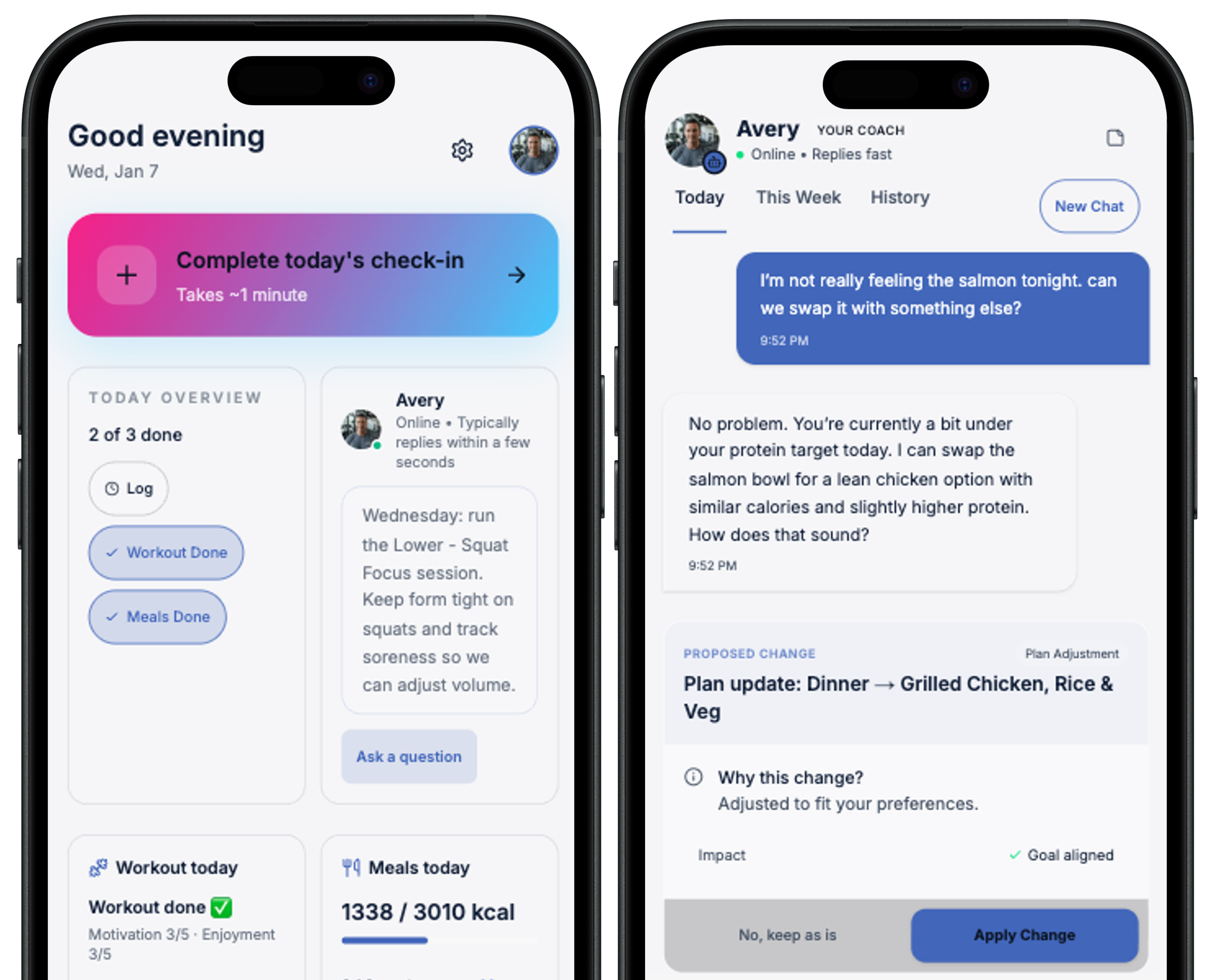 FitGen iPhone messaging flow